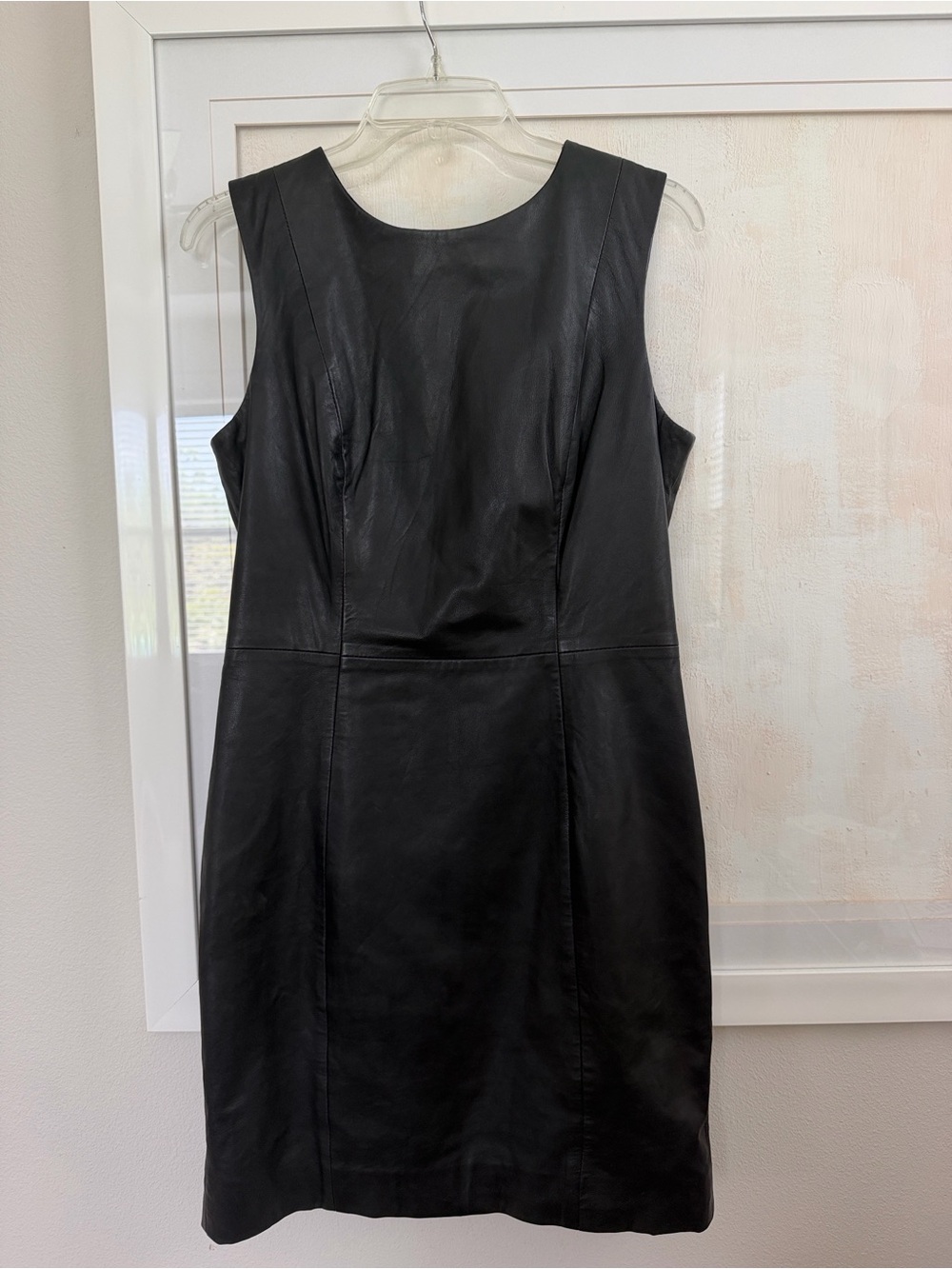 MUUBAA London Heiden black lamb leather sheath dress -size US 8/UK 12